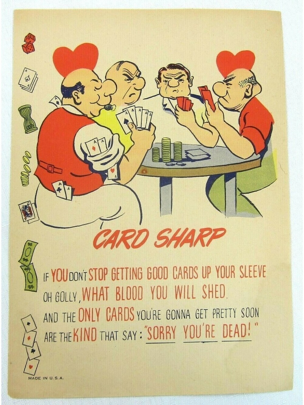 Vintage Vinegar Valentine Card Sharp Penny Dreadful Sarcasm Insult Poem Ephemera